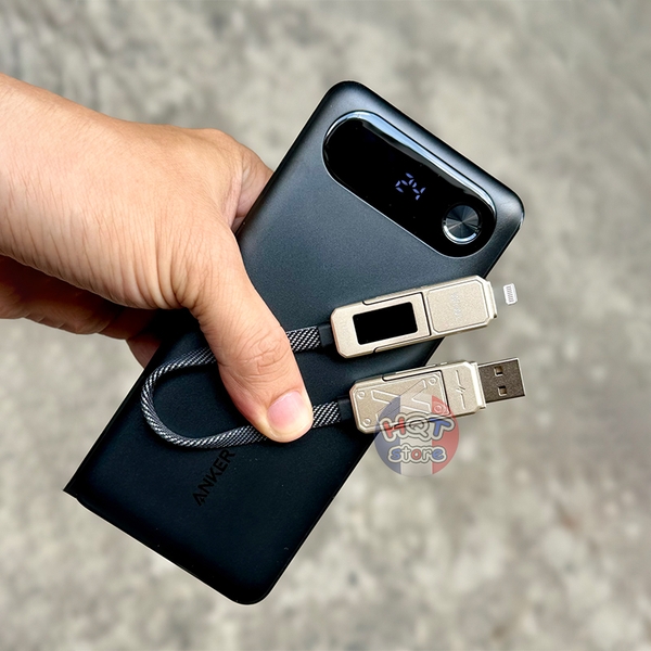Cáp sạc nhanh WIWU Titan 100W 4in1 Wi-C039 C Lightning USB 150cm 15cm