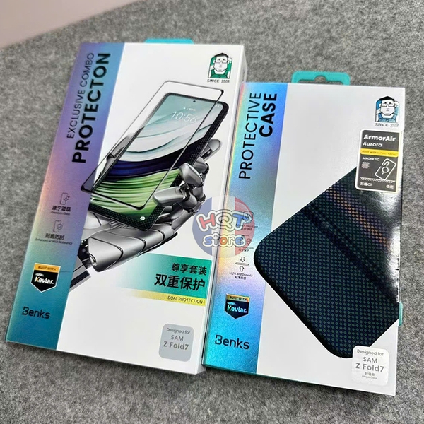 Combo kính ốp lưng carbon Benks Aurora ArmorAir Case Samsung Z Fold 7