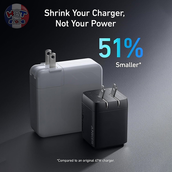 Củ sạc nhanh 3 cổng Anker GaNPrime 67W A2669 GaN PD