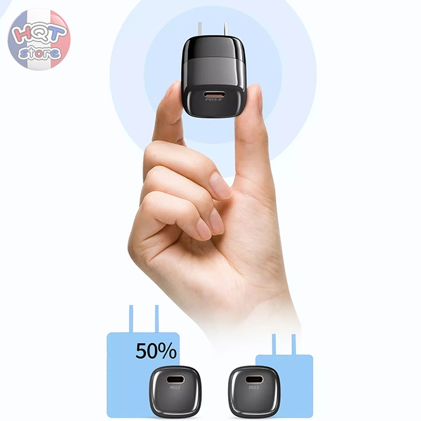 Củ sạc nhanh PD 20W WiWU Mini TP08 Fast Charger siêu nhỏ gọn
