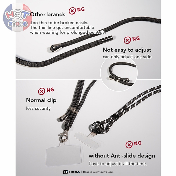 Dây đeo cổ điện thoại Hoda Adjustable Phone Lanyard rãnh tay