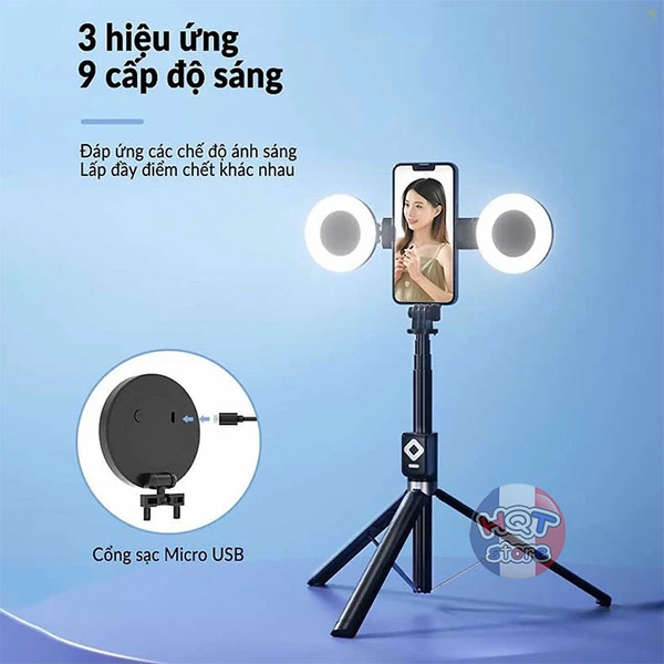 Gậy chụp hình quay Live Stream Tripod Selfie Stick Led T11 Bluetooth