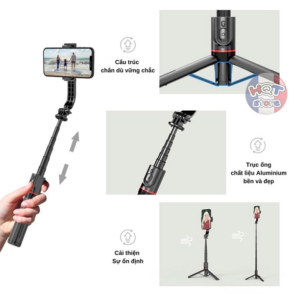 Gậy chụp hình tự sướng Tripod Selfie Stick L12 Bluetooth