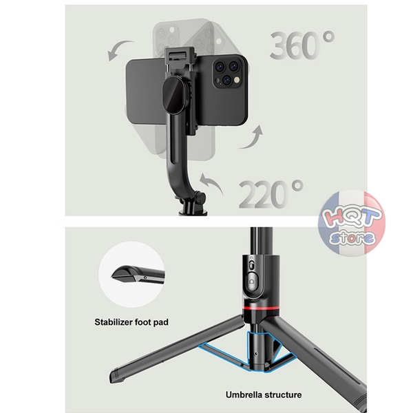 Gậy chụp hình tự sướng Tripod Selfie Stick L12 Bluetooth