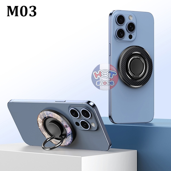 Giá đỡ nam châm Magnetic Ring Holder Magsafe M03 gập xoay 360 độ