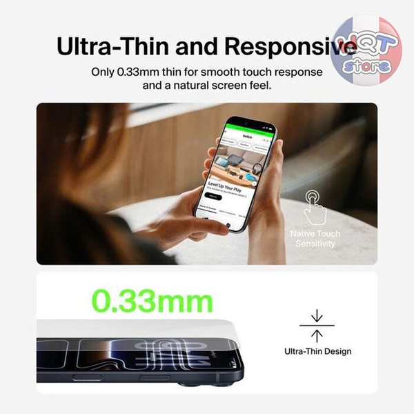 Kính Belkin ScreenForce InvisiGlass iPhone 17 Pro Max Air 16 Pro Max