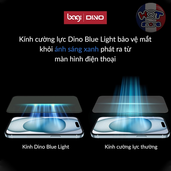 Kính chống ánh sáng xanh Dino by Bagi IPhone 16 Pro Max / 16 Pro