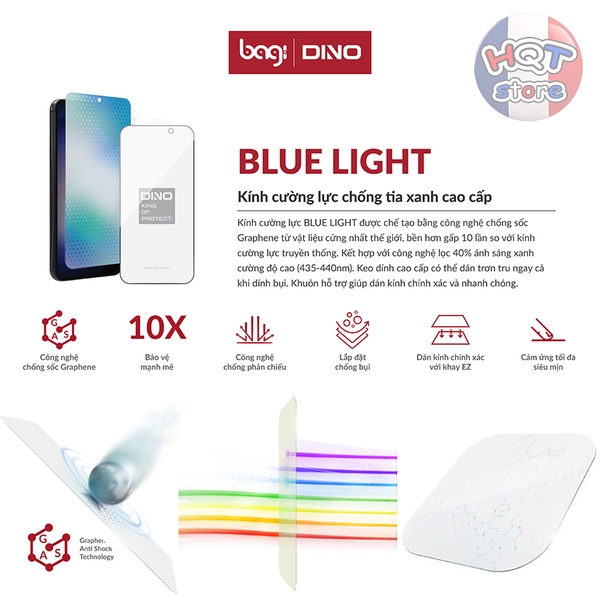 Kính chống ánh sáng xanh Dino by Bagi IPhone 16 Pro Max / 16 Pro