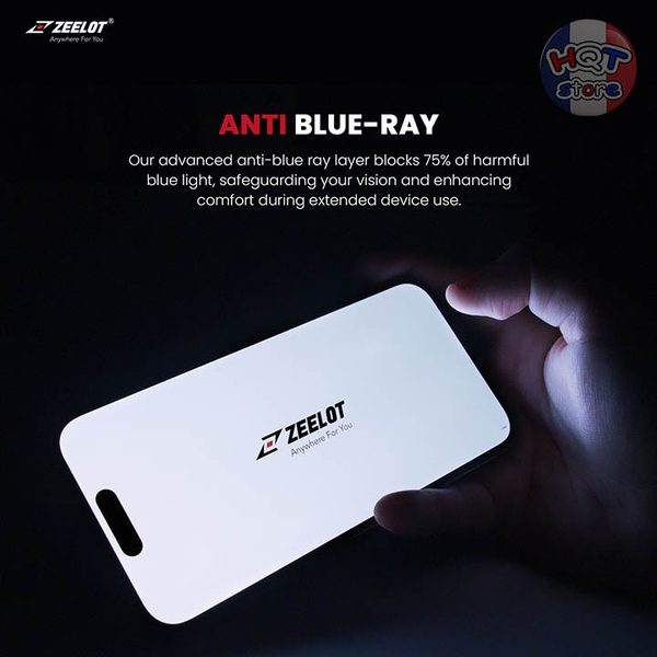 Kính chống ánh sáng xanh ZEELOT ANTI-BLUE RAY IPhone 15 Pro Max 15 Pro