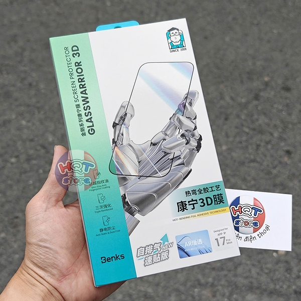 Kính chống chói Benks GlassWarrior 3D AR iPhone 17 Pro Max / 17
