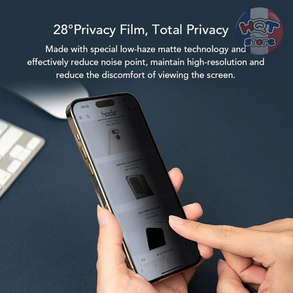 Kính chống nhìn trộm HODA SAPPHIRE ANTI-PEEPING iPhone 17 Pro Max