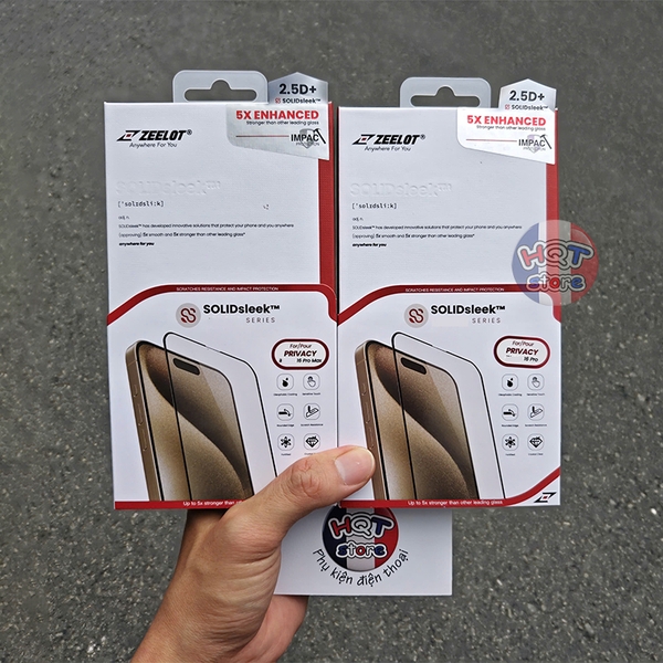Kính chống nhìn trộm ZEELOT SOLIDsleek Privacy IPhone 16 Pro Max 16Pro