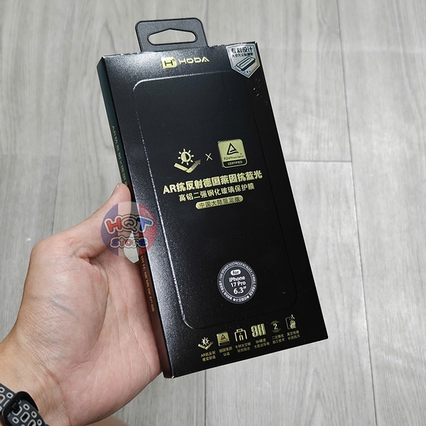 Kính cường lực HODA 2.5D AR + AB TUV RPF20 iPhone 17 Pro Max / 17 Pro