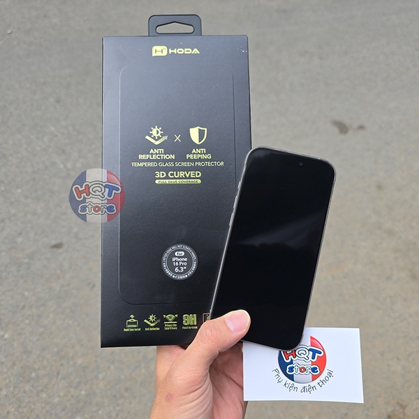 Kính cường lực HODA 3D 2in1 ANTI-PEEPING + AR IPhone 16 Pro Max 16 Pro