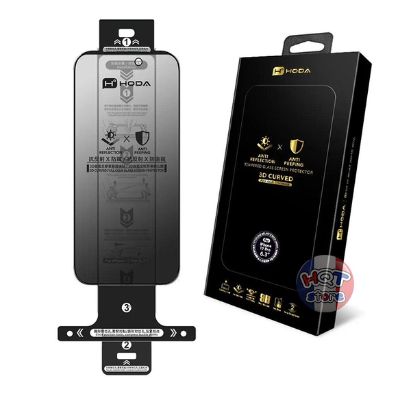 Kính cường lực HODA 3D 2in1 ANTI-PEEPING + AR IPhone 17 Pro Max 17 Pro