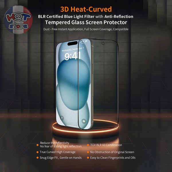 Kính cường lực HODA 3D 2in1 AR + AB TUV BLR60 IPhone 16 Pro Max 16 Pro