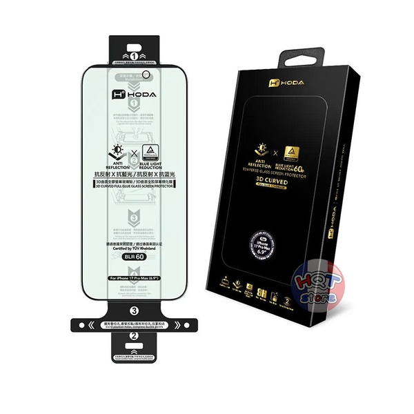 Kính cường lực HODA 3D 2in1 AR + AB TUV BLR60 IPhone 17 Pro Max 17 Pro