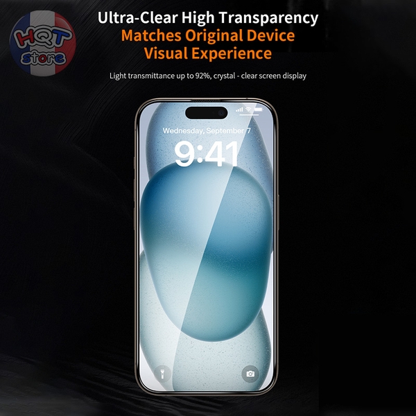 Kính cường lực HODA 3D Curved Clear iPhone 16 Pro Max 16Pro 15 Pro Max