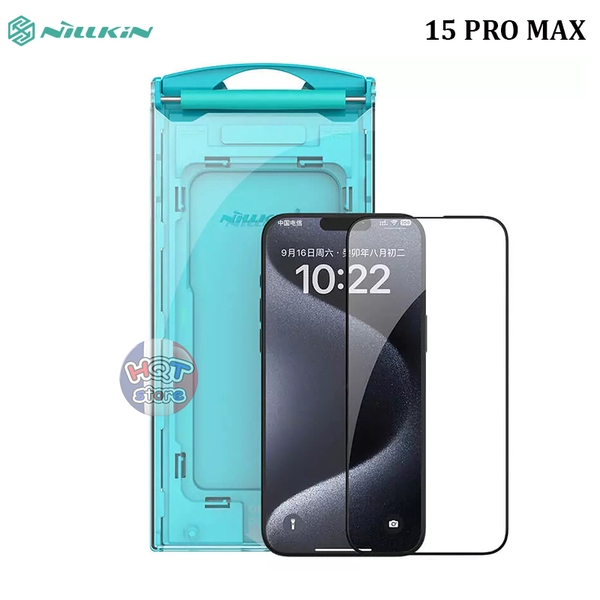 Kính cường lực Nillkin EZ Set Glass IPhone 15 Pro Max khung tự dán