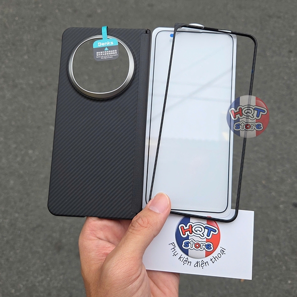 Kính Cường Lực + Ốp lưng sợi carbon Benks 600D A1 Case Oppo Find N5