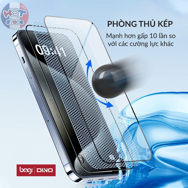 Kính cường lực trong suốt Dino by Bagi IPhone 16 Pro Max / 16 Pro