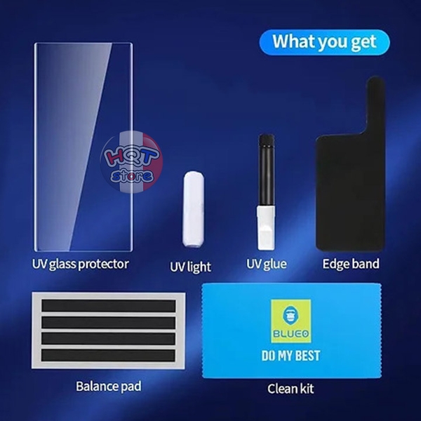 Kính cường lực trong suốt full keo UV BLUEO cho Samsung S23 Ultra