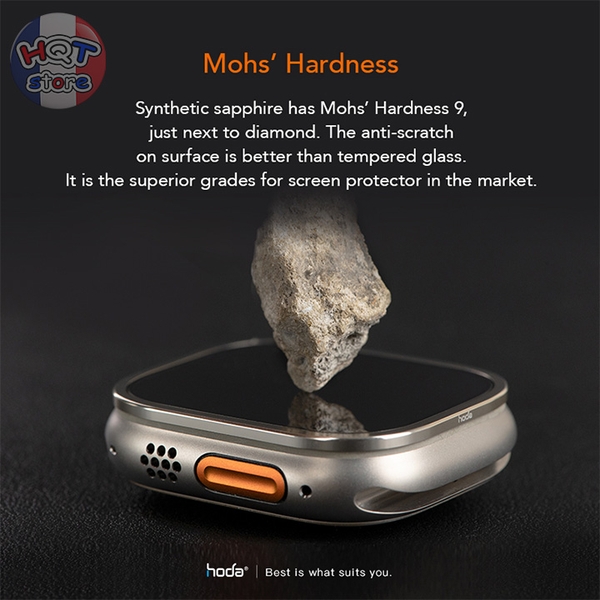 Kính cường lực viền HODA SAPPHIRE TITANIUM Apple Watch Ultra 3 / 2 / 1