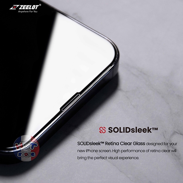 Kính cường lực ZEELOT SOLIDsleek Retina Clear cho IPhone 13 Pro / 13