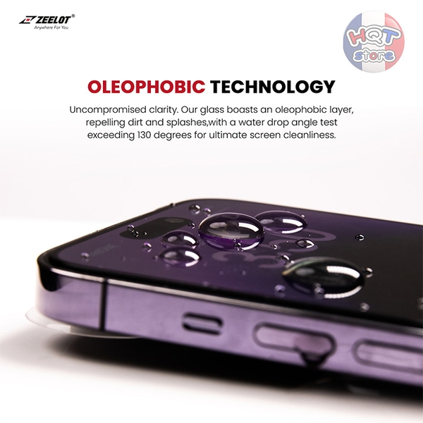 Kính cường lực ZEELOT SOLIDsleek Retina Clear IPhone 15 Pro Max 15 Pro