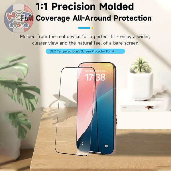 Kính HODA 3D DLC CLEAR Diamond Like Carbon iPhone 16 Pro Max / 16 Pro