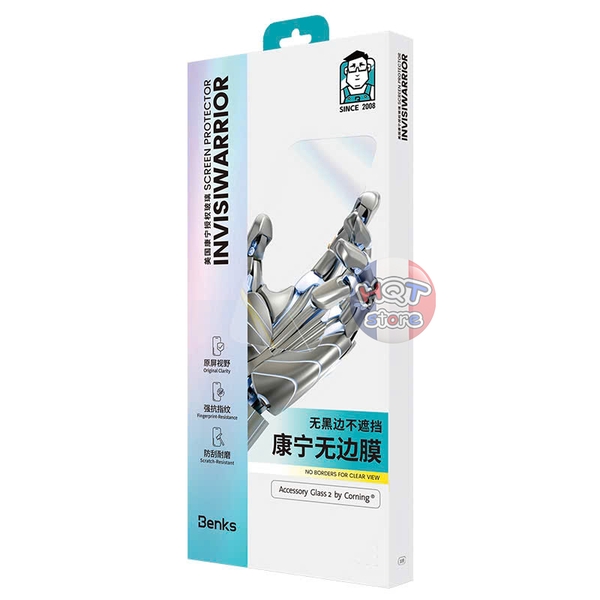 Kính không viền Benks InvisiWarrior AR iPhone 17 Pro Max 16 Pro Max