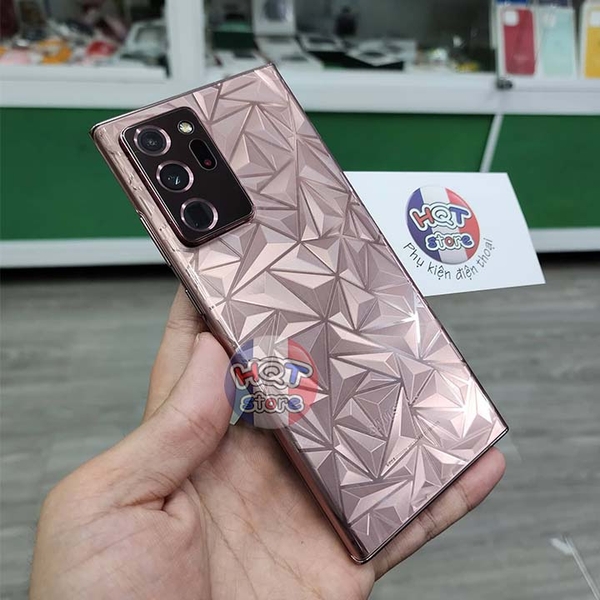 Miếng dán mặt lưng 3D vân kim cương cho Note 20 Ultra (5G) trong suốt