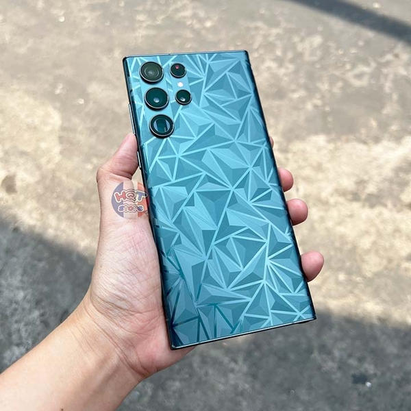 Miếng dán mặt lưng 3D vân kim cương cho S22 Ultra / S22 Plus / S22