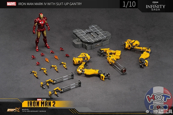 Mô hình iRon Man Mark IV Suit - Up Gantry ZD Toys tỉ lệ 1/10 (Mark 4)