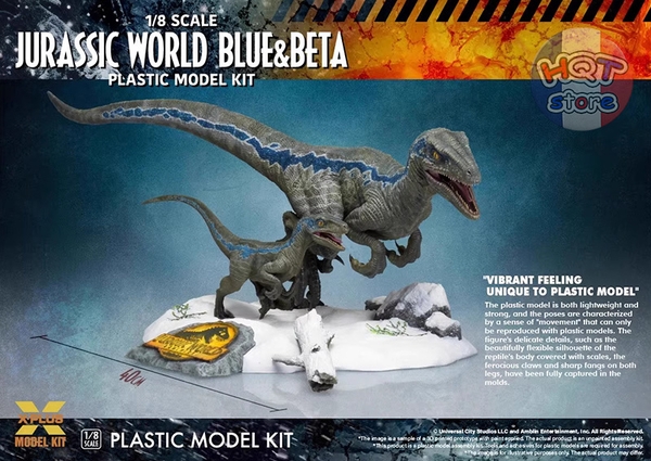 Mô hình lắp ráp khủng long Velociraptor Blue & Beta X-PLUS tỉ lệ 1/18