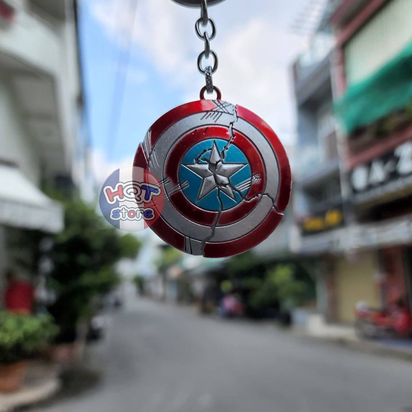 Móc khóa khiên Captain America Broken Shield Endgame bằng kim loại