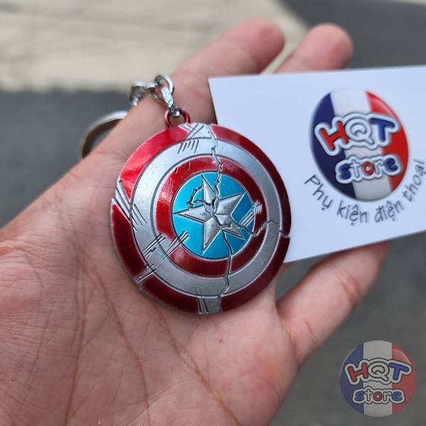 Móc khóa khiên Captain America Broken Shield Endgame bằng kim loại