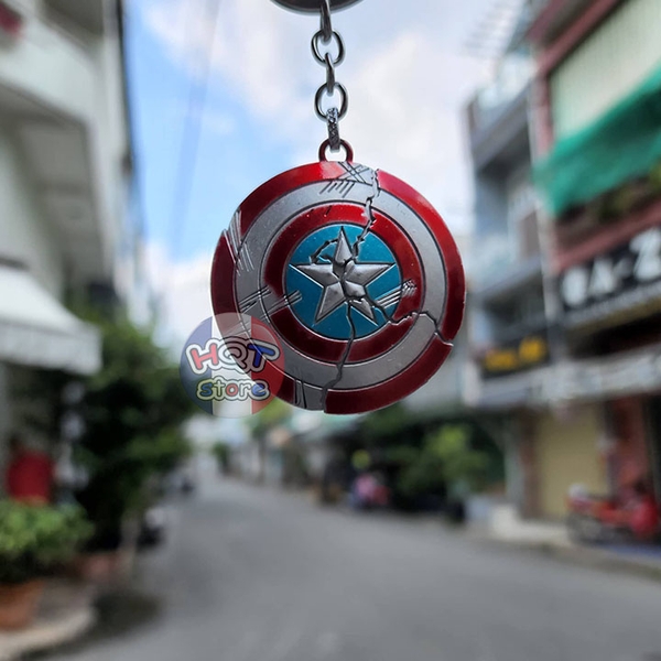 Móc khóa khiên Captain America Broken Shield Endgame bằng kim loại