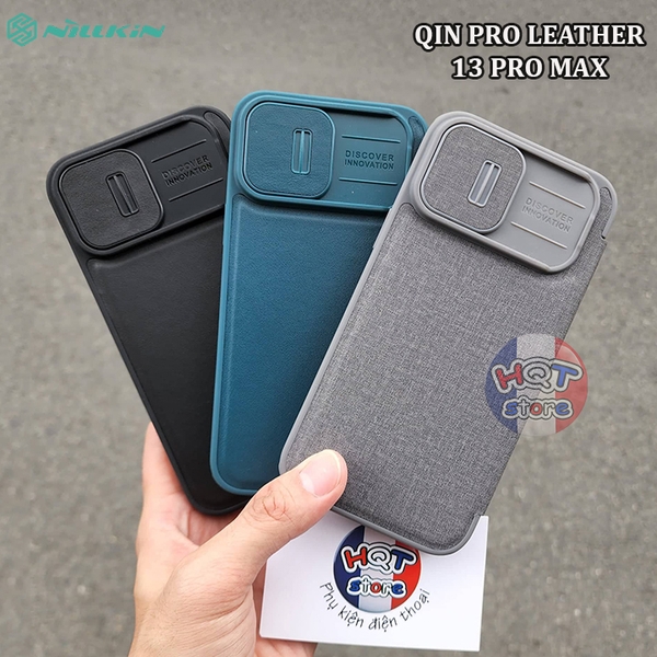 Apple iPhone 15 Pro Max case blue NILLKIN QIN PRO LEATHER (CLOTH VERSION)