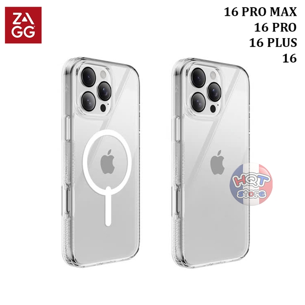 Ốp chống sốc ZAGG Clear Case IPhone 16 Pro Max / 16 Pro / 16 Plus / 16