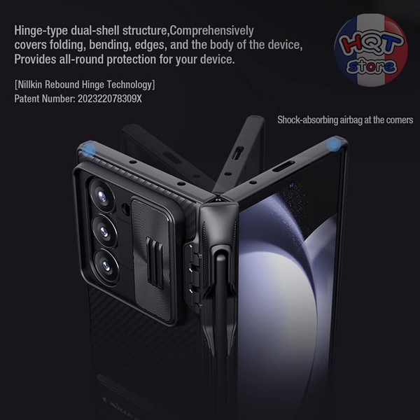 Ốp lưng camera Nillkin Camshield Fold S-Pen Z Fold 6 khe bút và giá đỡ
