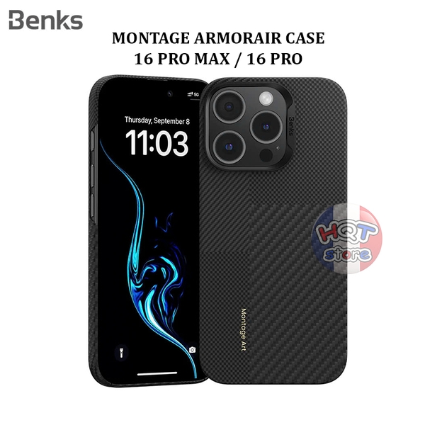 Ốp lưng carbon Benks Montage ArmorAir Case iPhone 16 Pro Max / 16 Pro