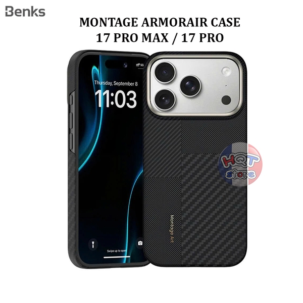 Ốp lưng carbon Benks Montage ArmorAir Case iPhone 17 Pro Max / 17 Pro