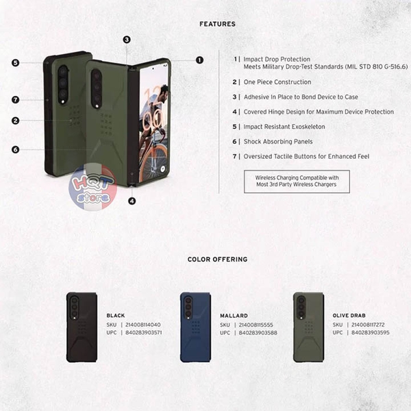 Ốp lưng chống sốc UAG Civilian cho Galaxy Z Fold 4 (5G) chính hãng