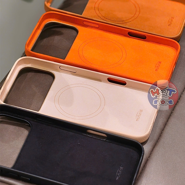 Ốp lưng da Mutural Rhyme Leather Case cho iPhone 17 Pro Max / 17 Pro