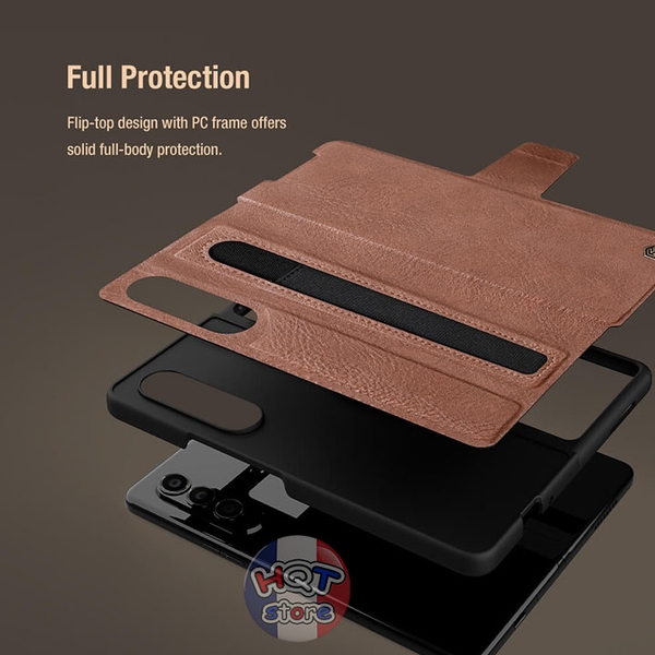 Ốp lưng da Nillkin Aoge Leather Case Z Fold 4 5G có tích hợp khe bút