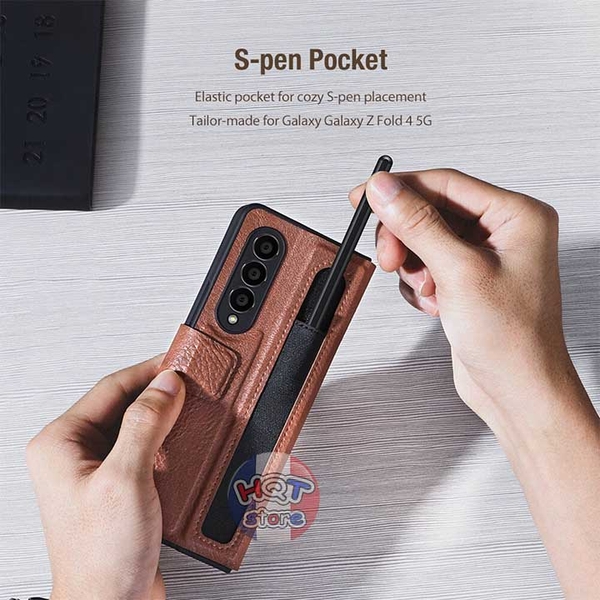 Ốp lưng da Nillkin Aoge Leather Case Z Fold 4 5G có tích hợp khe bút