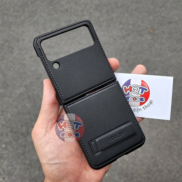 Ốp lưng da Nillkin Qin Vegan Leather Case Galaxy Z Flip 4 5G có giá đỡ