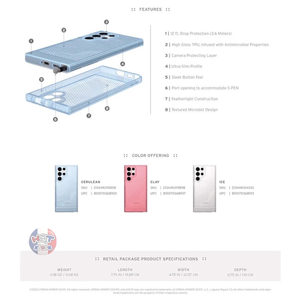 Ốp lưng dẻo trong suốt [U] UAG Lucent cho Samsung S22 Ultra (5G) chính hãng