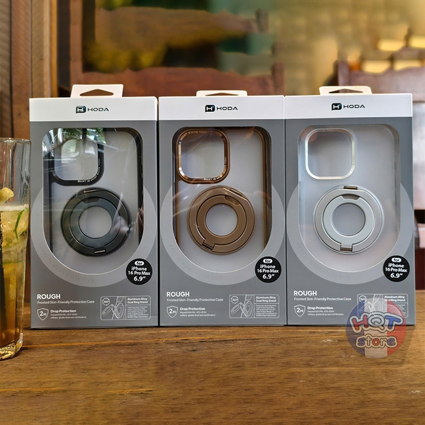 Ốp lưng HODA Rough Case 360 Ring Holder Stand IPhone 16 Pro Max 16 Pro